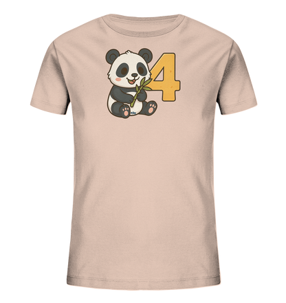 Bambus-Panda feiert die Vier Motiv auf Kinder T-Shirt