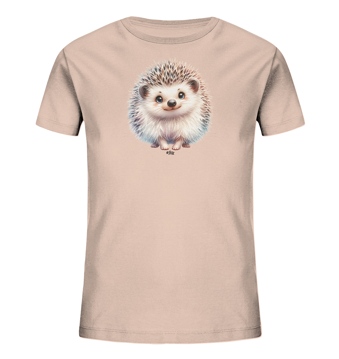 Kinder T-Shirt mit ein kleiner flauschiger Igel mit großen blauen Augen