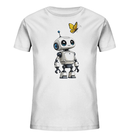 Kinder T-Shirt mit kleinem Roboter und Schmetterling