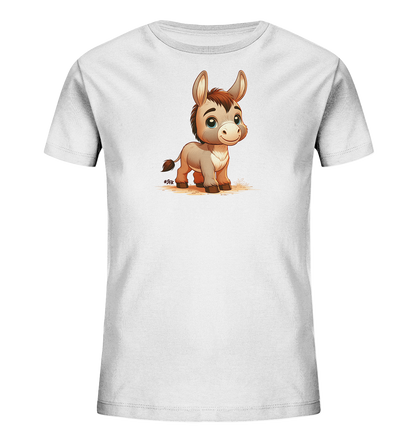 Kinder T-Shirt mit ein freundlicher Esel mit großen blauen Augen