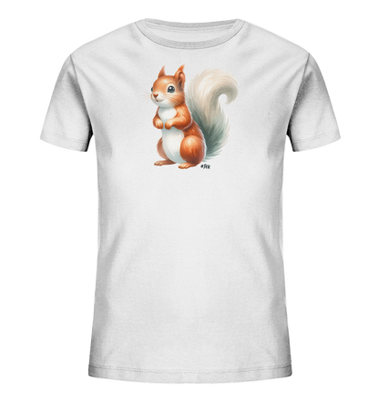 Aufrecht stehendes Eichhörnchen Motiv auf Kinder T-Shirt