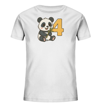 Bambus-Panda feiert die Vier Motiv auf Kinder T-Shirt