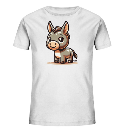 Kinder T-Shirt mit freundlichem Cartoon-Esel, großen Augen und langen Ohren