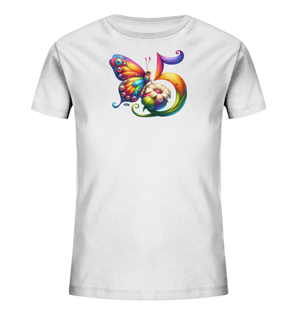 Kinder T-Shirt mit bunter Zahl 5 und Schmetterling