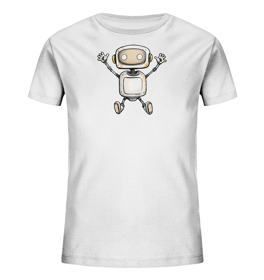 Kinder T-Shirt Roboter beim Freudensprung - Kinder Bio T-Shirt