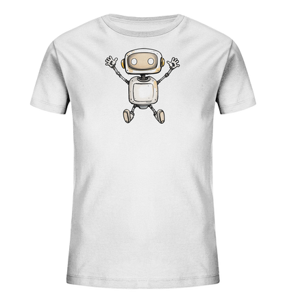 Kinder T-Shirt Roboter beim Freudensprung - Kinder Bio T-Shirt