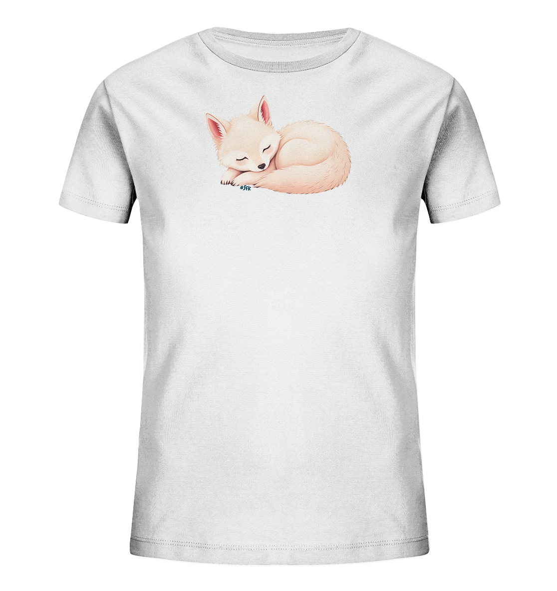 Kinder T-Shirt mit ein zusammengerollter schlafender Fuchs mit geschlossenen Augen