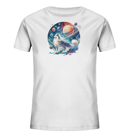 Kinder-T-Shirt mit Hund in einer Galaxie