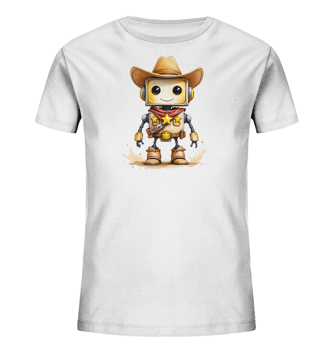 Kinder T-Shirt – Roboter Sheriff mit Sternen