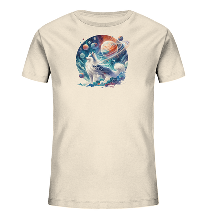 Kinder-T-Shirt mit Hund in einer Galaxie