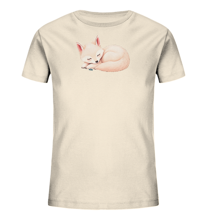 Kinder T-Shirt mit ein zusammengerollter schlafender Fuchs mit geschlossenen Augen