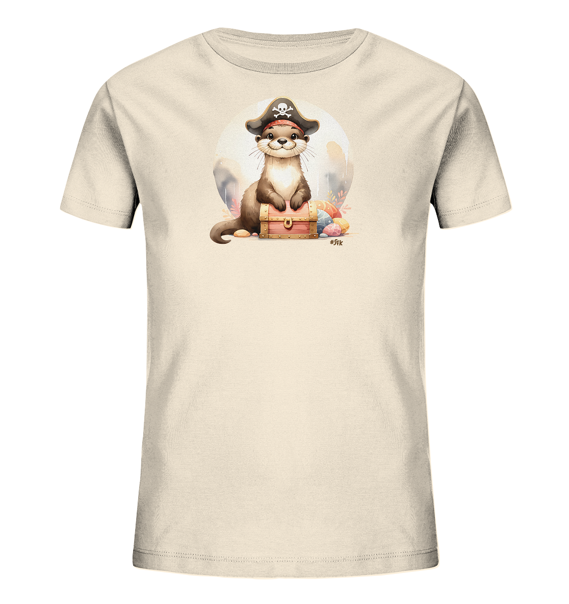 Kinder T-Shirt – Otter Pirat hütet bunte Eier