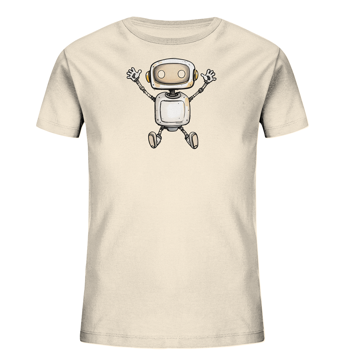Kinder T-Shirt Roboter beim Freudensprung - Kinder Bio T-Shirt