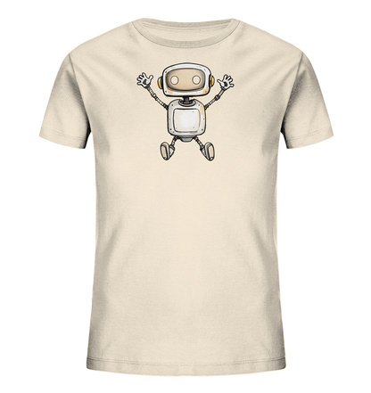Kinder T-Shirt Roboter beim Freudensprung - Kinder Bio T-Shirt