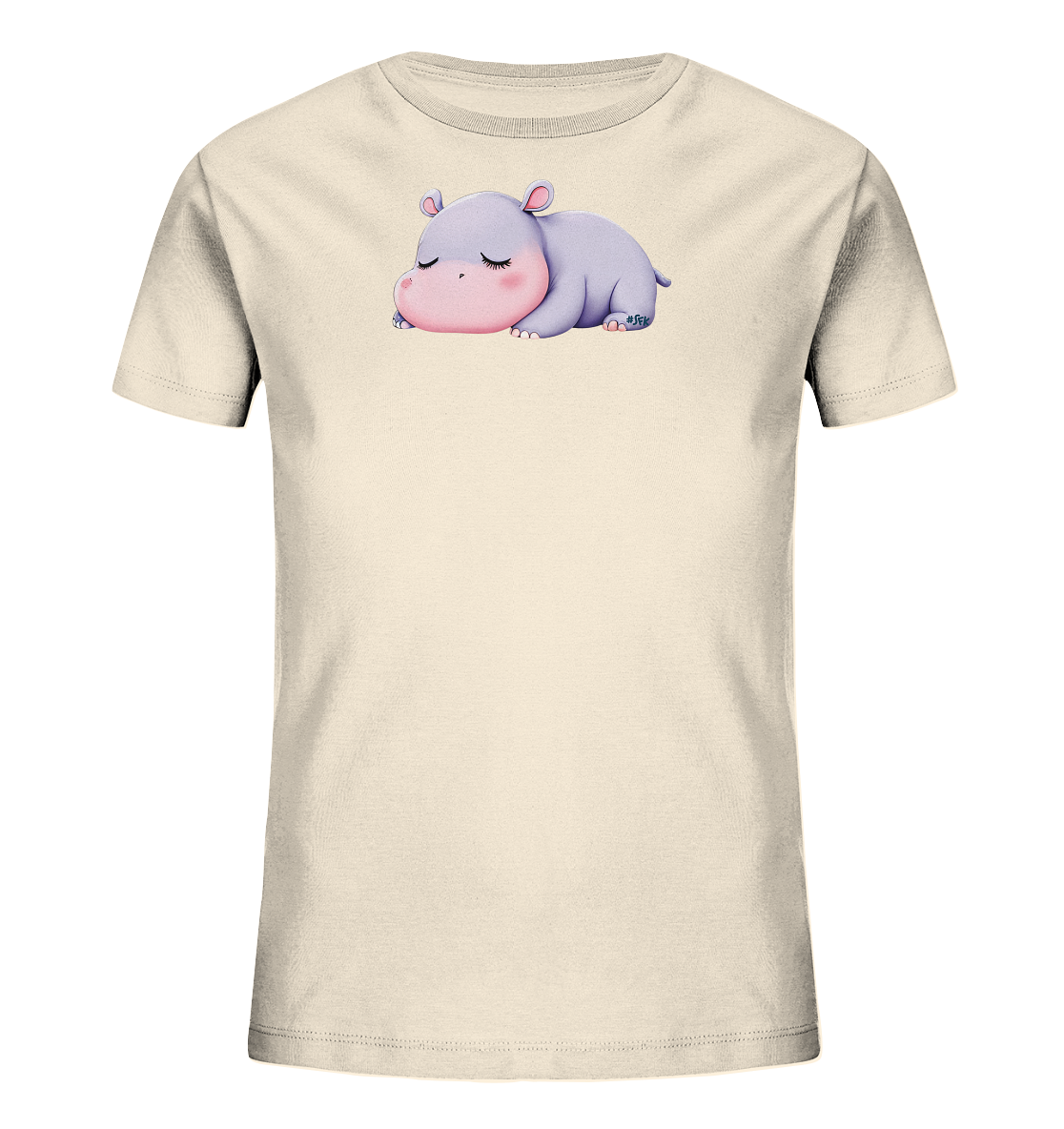 Kinder T-Shirt – Schläfriges violettes Flusspferd #SFK