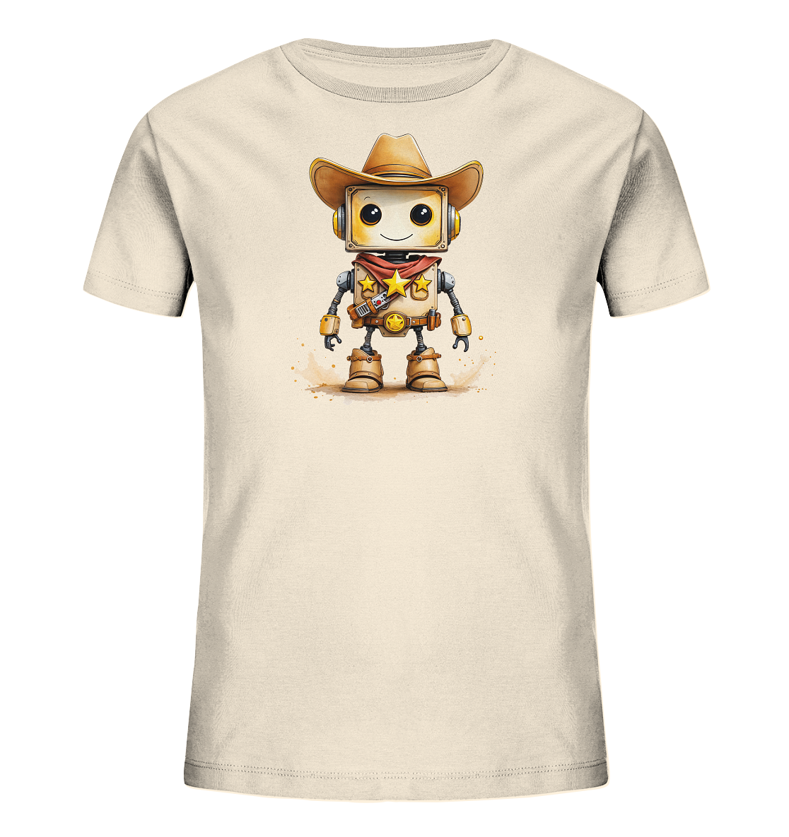 Kinder-T-Shirt | Roboter-Sheriff mit Sternen - Kinder Bio T-Shirt
