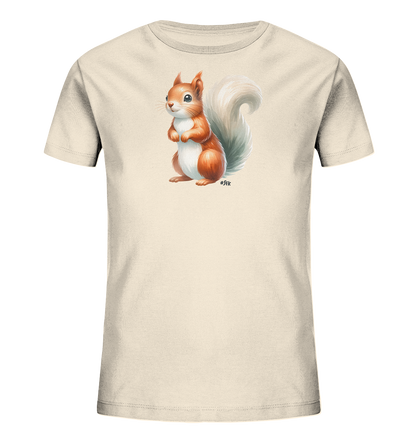 Aufrecht stehendes Eichhörnchen Motiv auf Kinder T-Shirt