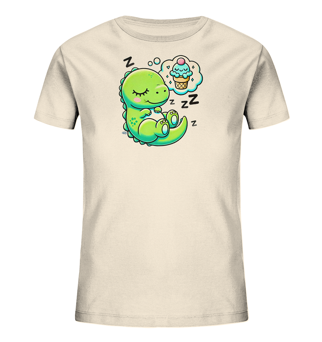 Kinder T-Shirt mit schlafendem Dino und Eiscreme-Traum