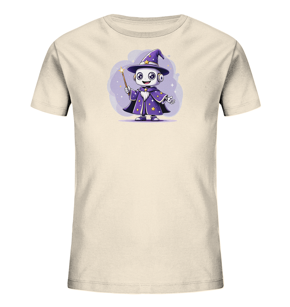Kinder-T-Shirt | Roboter-Zauberer mit Sternen - Kinder Bio T-Shirt