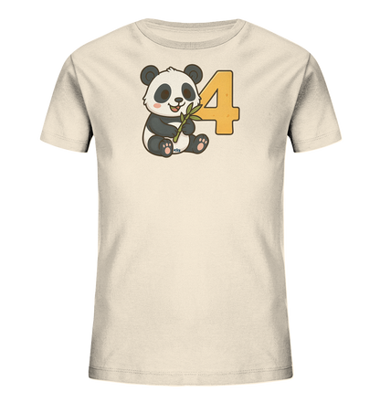 Bambus-Panda feiert die Vier Motiv auf Kinder T-Shirt