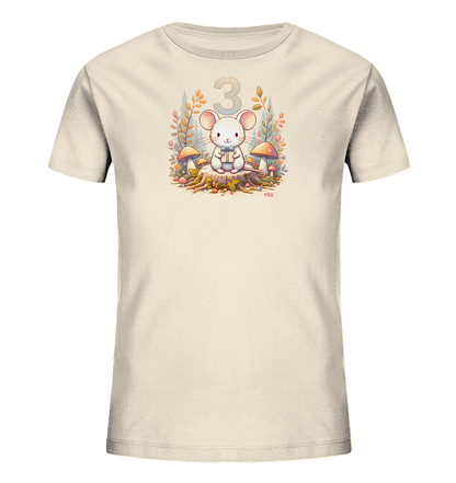 Kinder T-Shirt mit Maus, Geschenk und Zahl 3