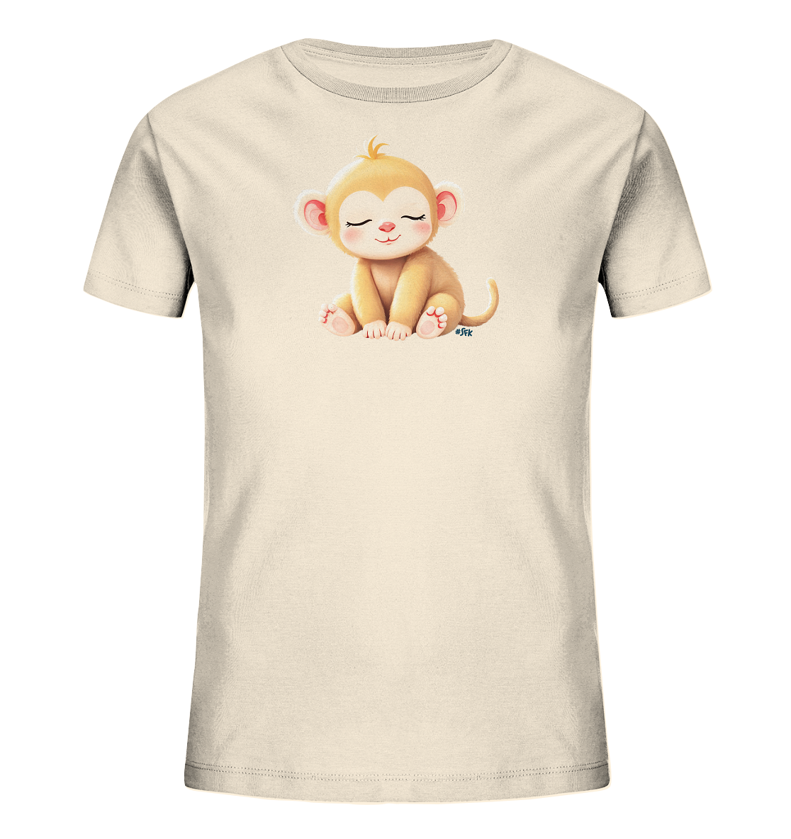 Kinder-T-Shirt mit flauschigem kleinen Affen, der friedlich schläft.