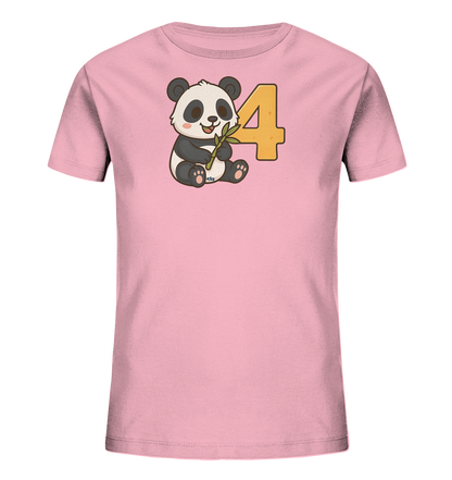 Bambus-Panda feiert die Vier Motiv auf Kinder T-Shirt