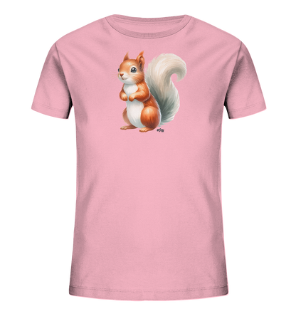 Aufrecht stehendes Eichhörnchen Motiv auf Kinder T-Shirt