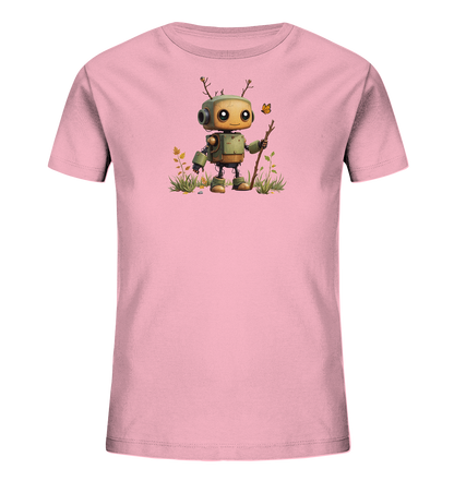 Kinder T-Shirt | Kleiner Ast-Roboter findet Freund - Kinder Bio T-Shirt