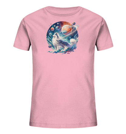 Kinder-T-Shirt mit Hund in einer Galaxie