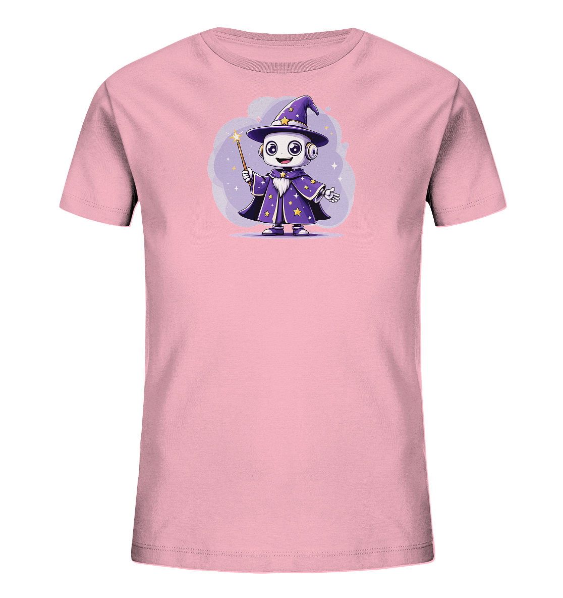 Kinder-T-Shirt | Roboter-Zauberer mit Sternen - Kinder Bio T-Shirt