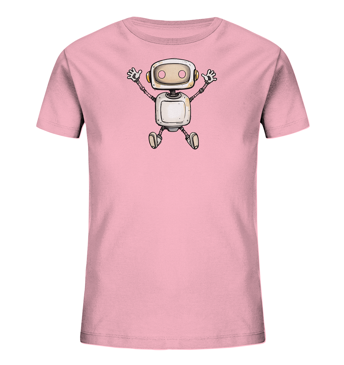 Kinder T-Shirt Roboter beim Freudensprung - Kinder Bio T-Shirt