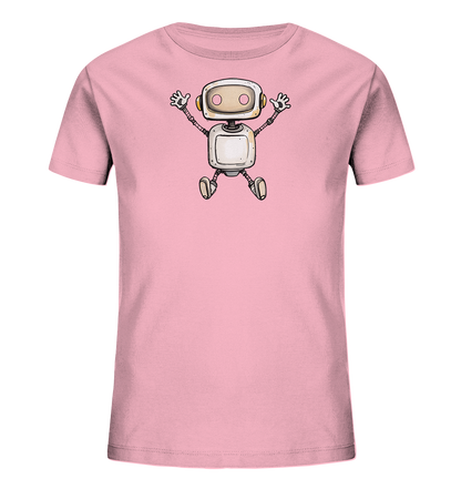 Kinder T-Shirt Roboter beim Freudensprung - Kinder Bio T-Shirt