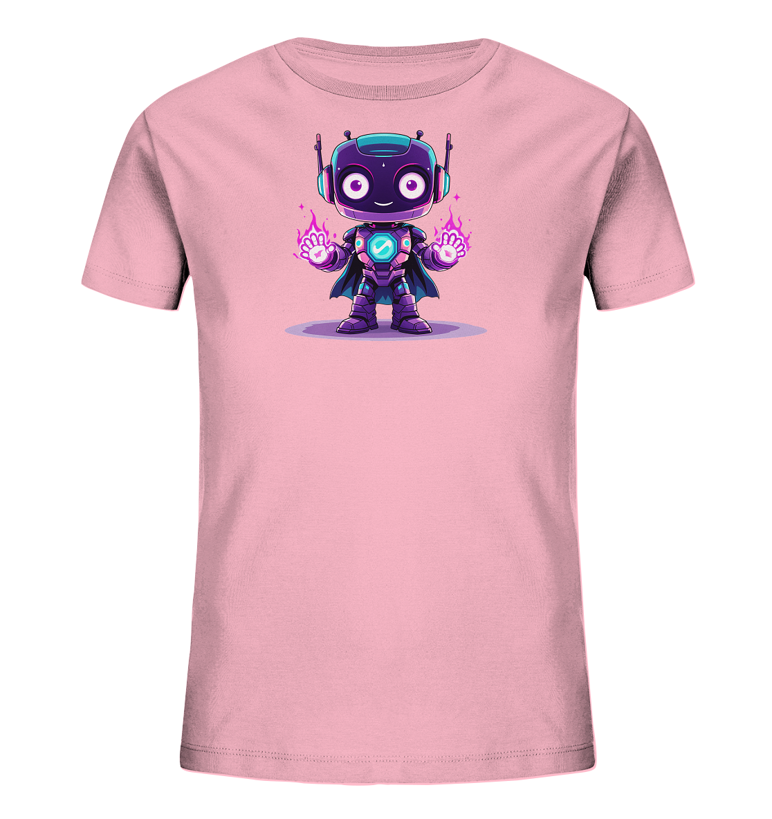 Onlineshop Shirts für Kinder - Das Bild zeigt ein gelbes Bio-Kinder-T-Shirt, das flach ausgelegt ist. Auf der Vorderseite des Shirts befindet sich eine niedliche Illustration eines sitzenden Bärenjungen. Das Bärenjunge ist in Brauntönen gehalten, hat große, freundliche Augen und ein sanftes Lächeln, mit einer kleinen grünen Pflanze daneben. Der Stil der Grafik ist cartoonhaft und verspielt, was dem Shirt einen charmanten Look verleiht und es ideal für Kinder macht.