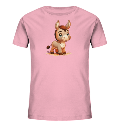 Kinder T-Shirt mit ein freundlicher Esel mit großen blauen Augen