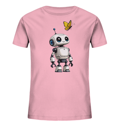 Kinder T-Shirt mit kleinem Roboter und Schmetterling