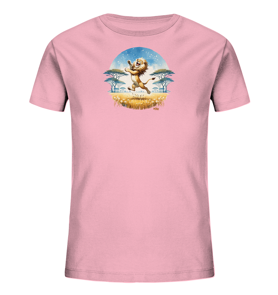 Kinder T-Shirt – Savannenlöwe springt hoch vor Freude