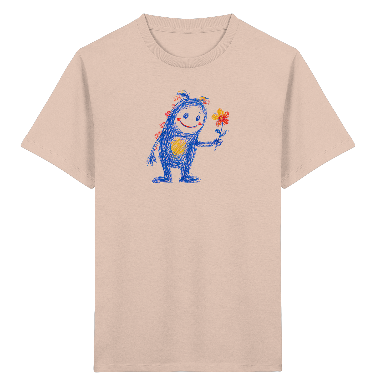 Blumenfreund Monster mit Blume - Kinder Bio T-Shirt