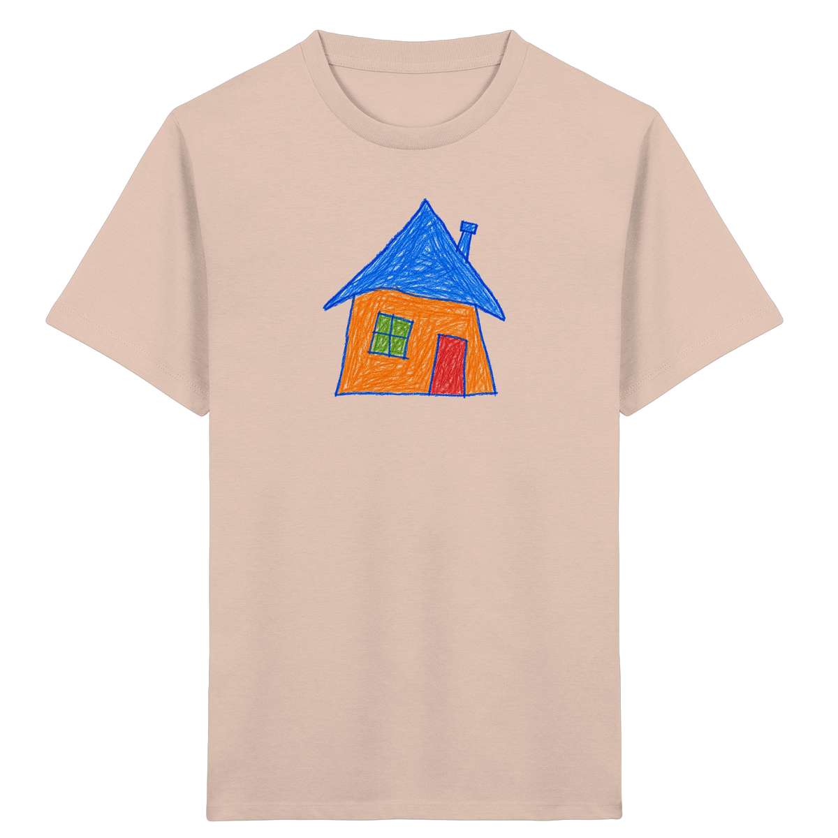 Oranges Haus mit Schornstein - Kinder Bio T-Shirt