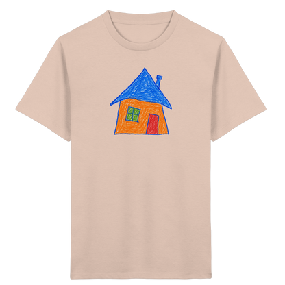 Oranges Haus mit Schornstein - Kinder Bio T-Shirt