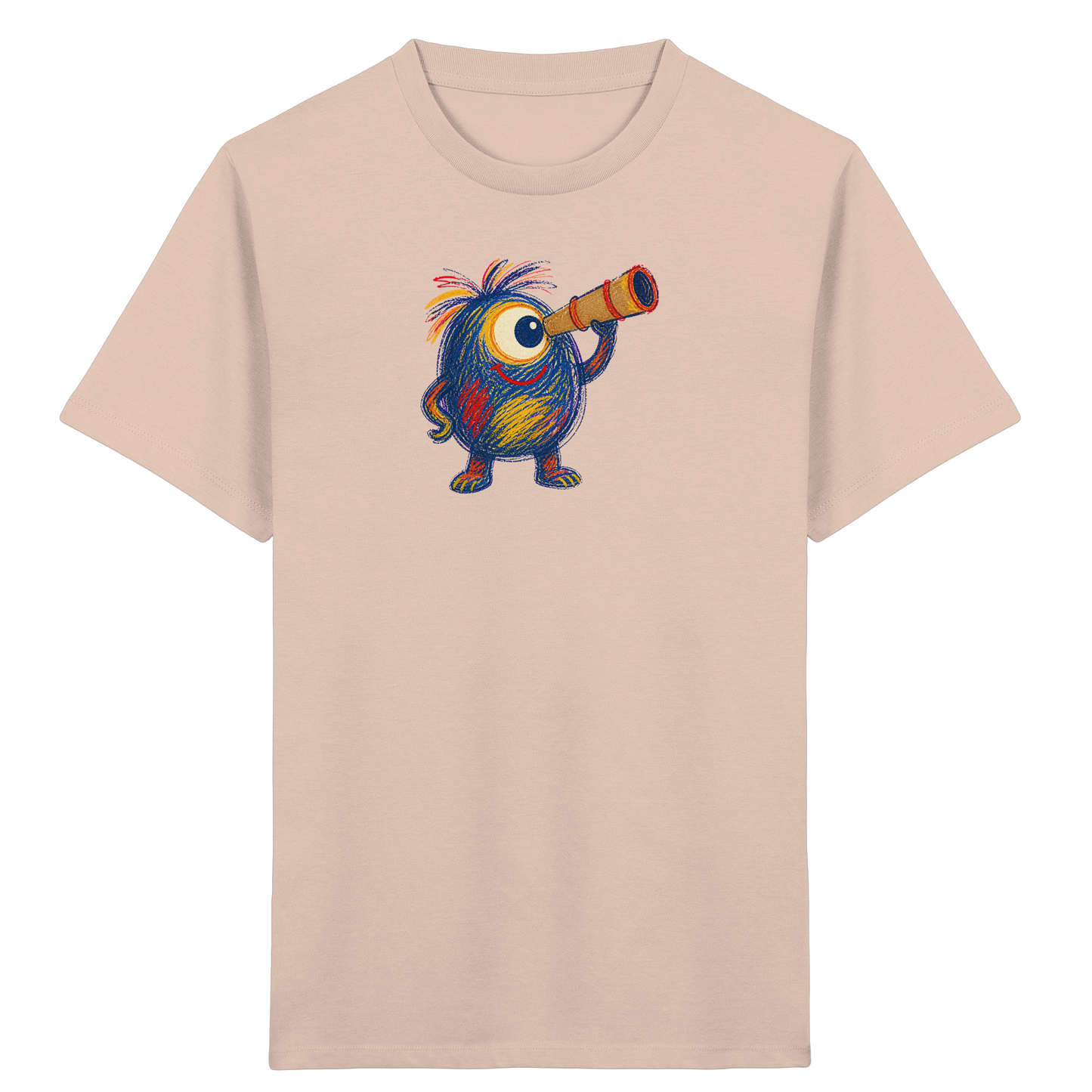 Mondgucker Monster mit Teleskop - Kinder Bio T-Shirt