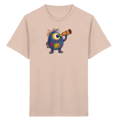 Mondgucker Monster mit Teleskop - Kinder Bio T-Shirt