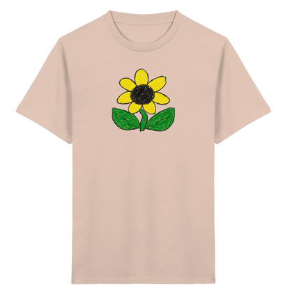 Kritzel Sonnenblume Kinder Shirt - Kinder Bio T-Shirt