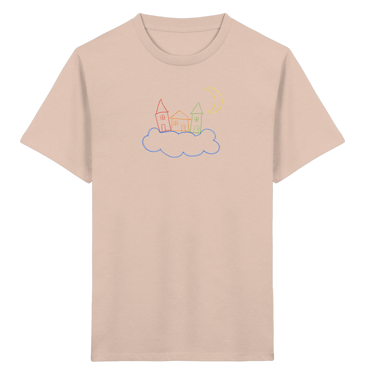 Verspieltes Kinder T-Shirt schwebende Häuser - Kinder Bio T-Shirt