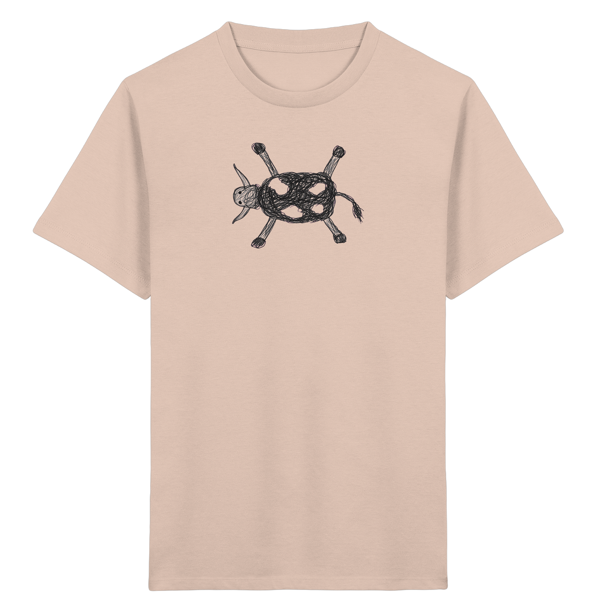 Kuh von oben gezeichnet - Kinder Bio T-Shirt
