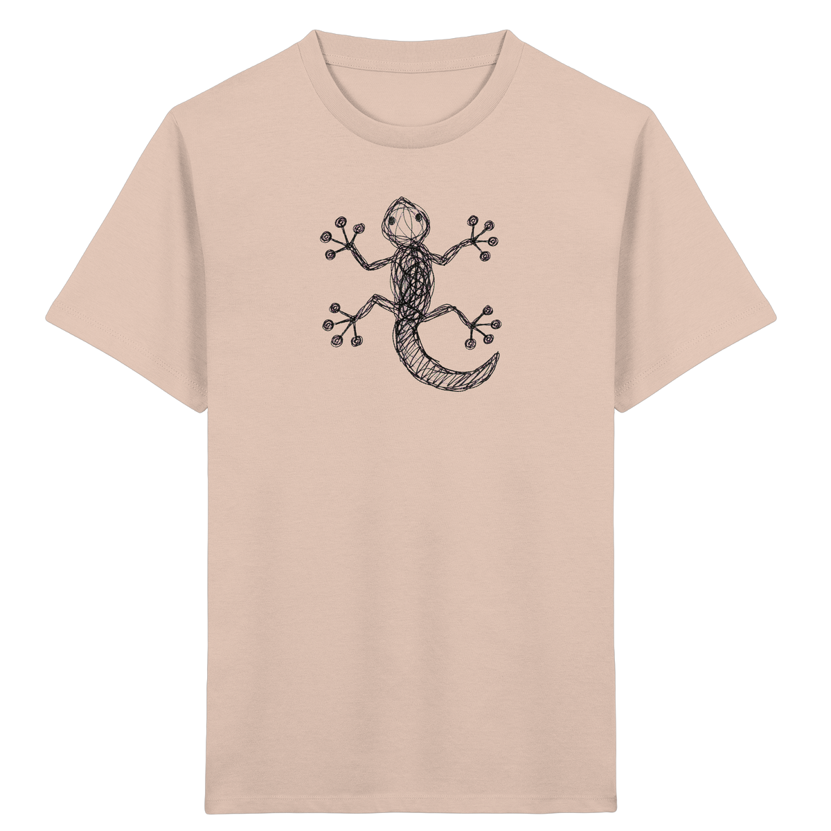 Gecko von oben gezeichnet - Kinder Bio T-Shirt