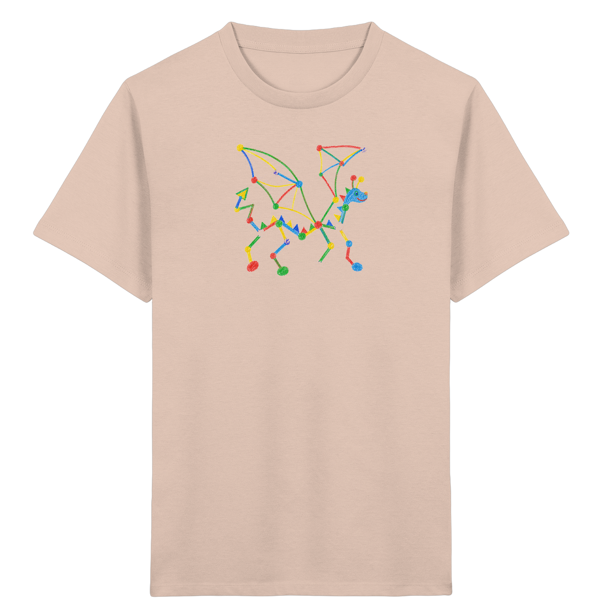 Bunter Farbpunkt Drache - Kinder Bio T-Shirt