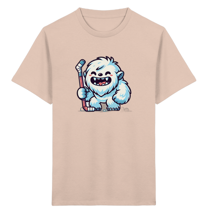 Yeti mit Eishockeyschläger Kinder T-Shirt