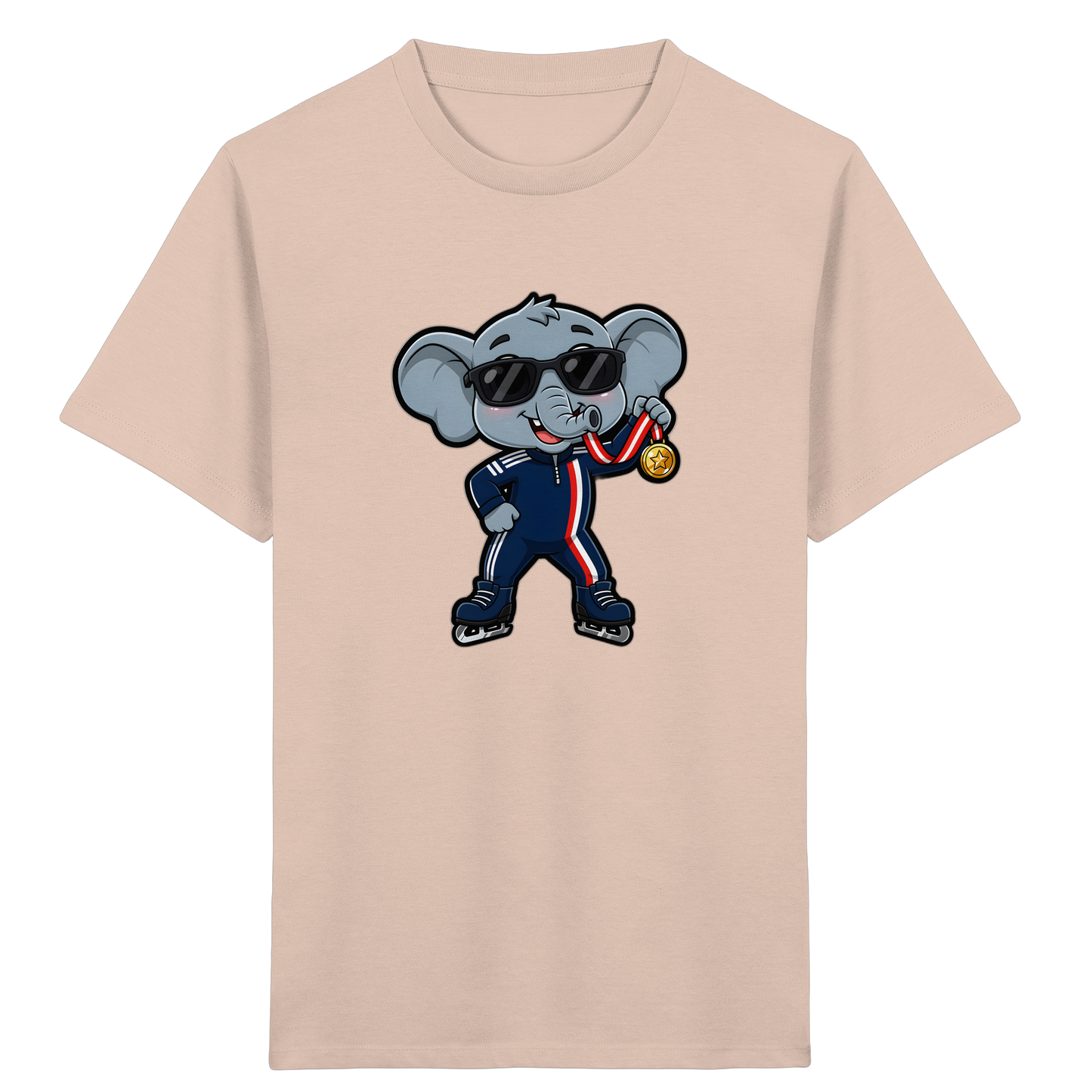 Eislaufender Elefant: Cooles T-Shirt für Kinder - Kinder Bio T-Shirt