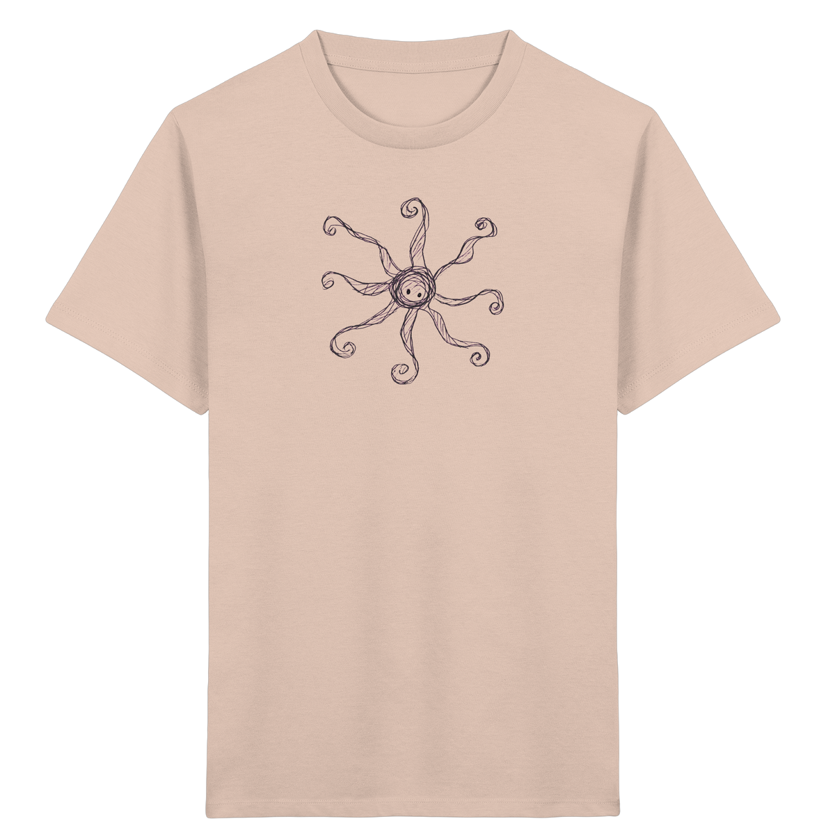 Oktopus von oben Kinderzeichnung - Kinder Bio T-Shirt